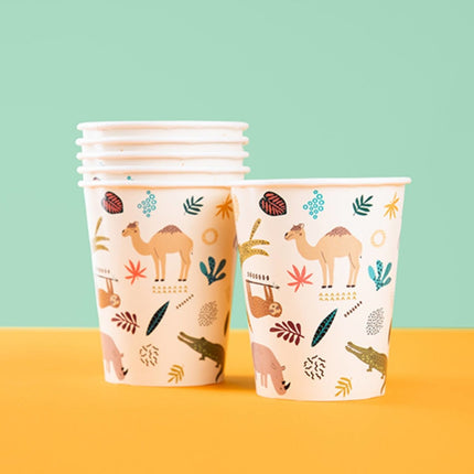 Papieren Bekers Dierentuin Dieren 250ml 6st van Folat koop je bij Partywinkel
