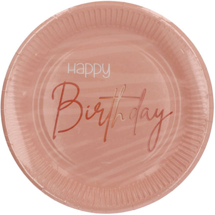 Papieren Borden - Elegant Lush Blush - 23 cm - 8 stuks van Folat koop je bij Partywinkel