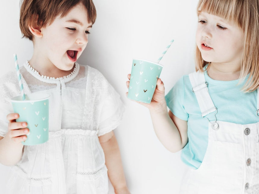 Papieren Rietjes Blauw 19,5cm 10st van Partydeco koop je bij Partywinkel