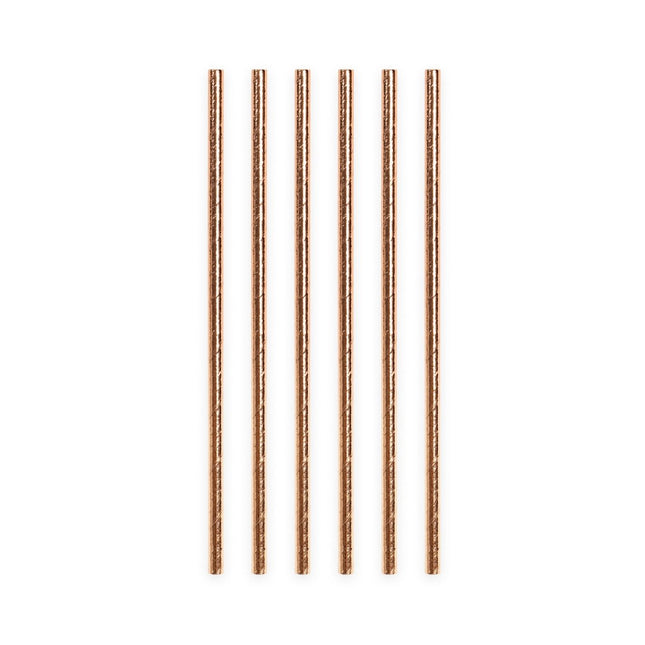 Papieren Rose Gouden Metallic Rietjes 19,7cm 20st van WeFiesta koop je bij Partywinkel
