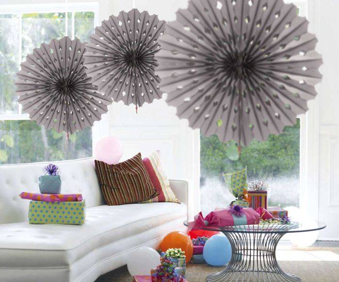 Papieren Waaier Zilver 45cm van Folat koop je bij Partywinkel