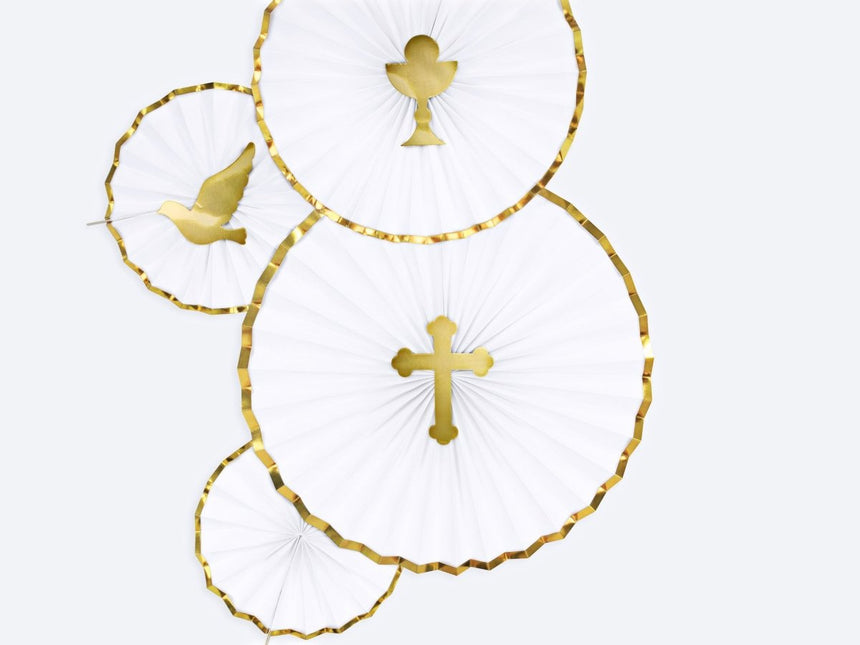 Papieren Waaiers Wit Set 23 - 40cm 3 delig van Partydeco koop je bij Partywinkel