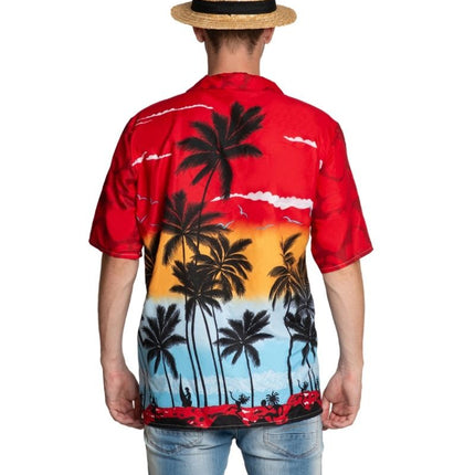 Camisa Hawaiana Rojo Paraíso - Unisex
