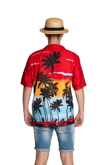 Camisa Hawaiana Rojo Paraíso - Unisex