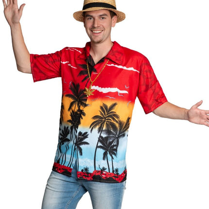 Camisa Hawaiana Rojo Paraíso - Unisex