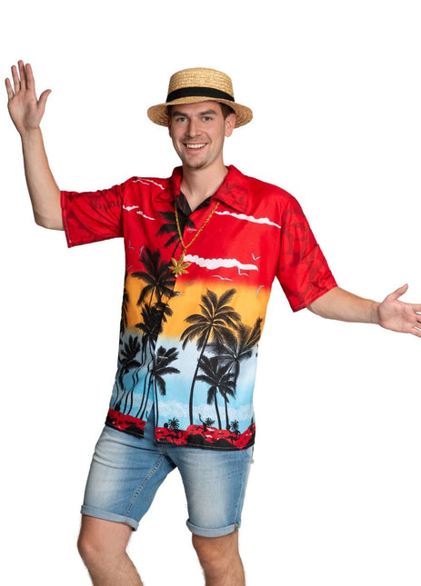 Camisa Hawaiana Rojo Paraíso - Unisex