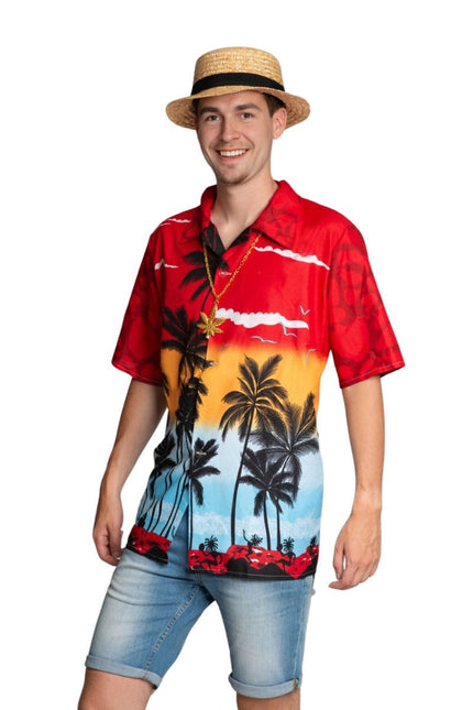 Camisa Hawaiana Rojo Paraíso - Unisex