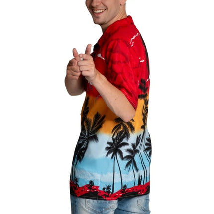Camisa Hawaiana Rojo Paraíso - Unisex