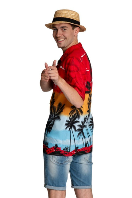 Camisa Hawaiana Rojo Paraíso - Unisex