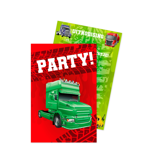 Party Uitnodigingen Trucks 16cm - Partywinkel - 8716764237874