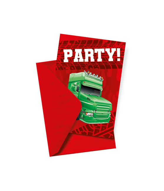 Party Uitnodigingen Trucks 16cm - Partywinkel - 8716764237874