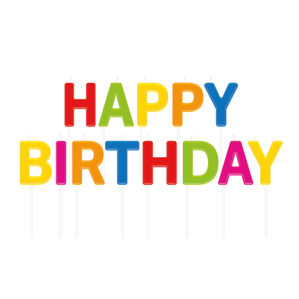 Velas de Feliz Cumpleaños de Colores 2,5cm