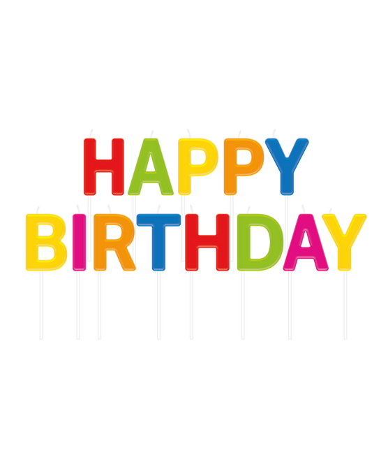 Velas de Feliz Cumpleaños de Colores 2,5cm