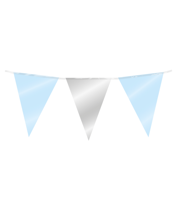 Línea de bandera azul claro plata