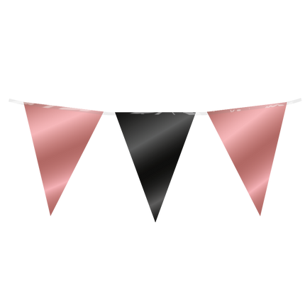 Línea bandera oro rosa negro