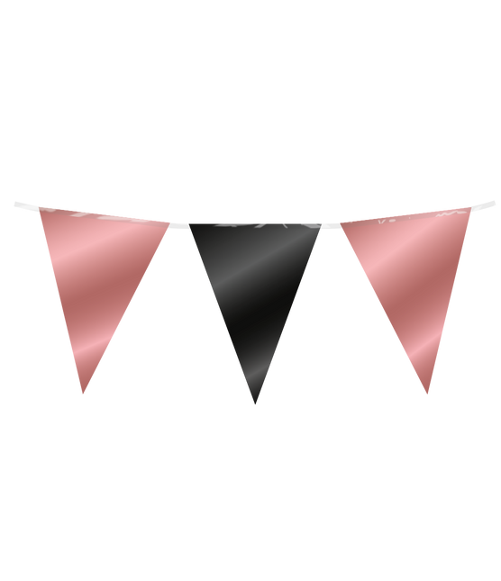 Línea bandera oro rosa negro