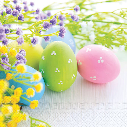 Pasen Servetten Gekleurd Paaseieren 33cm 20st van Procos koop je bij Partywinkel