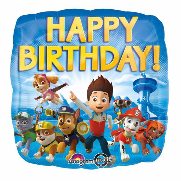 Paw Patrol Helium Ballon Happy Birthday 45cm leeg van Anagram koop je bij Partywinkel