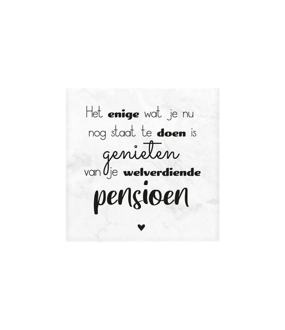 Pensioen Onderzetter 10cm van Paper Dreams koop je bij Partywinkel