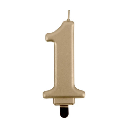 Vela de 1 año, dorada, 8 cm