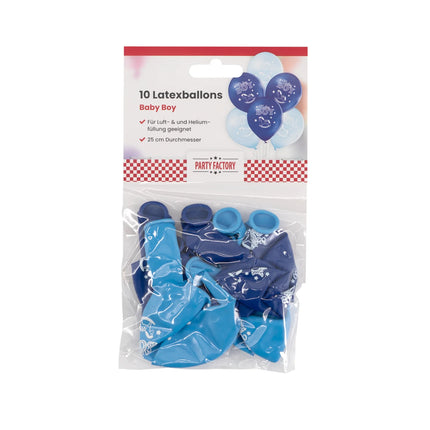 Globos azules para niño, 30 cm, 10 unidades