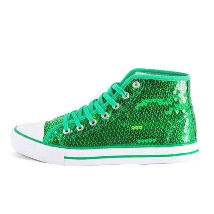 Zapatos verdes con purpurina