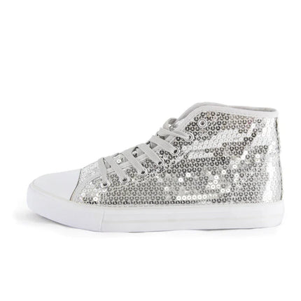 Zapatos plateados con purpurina