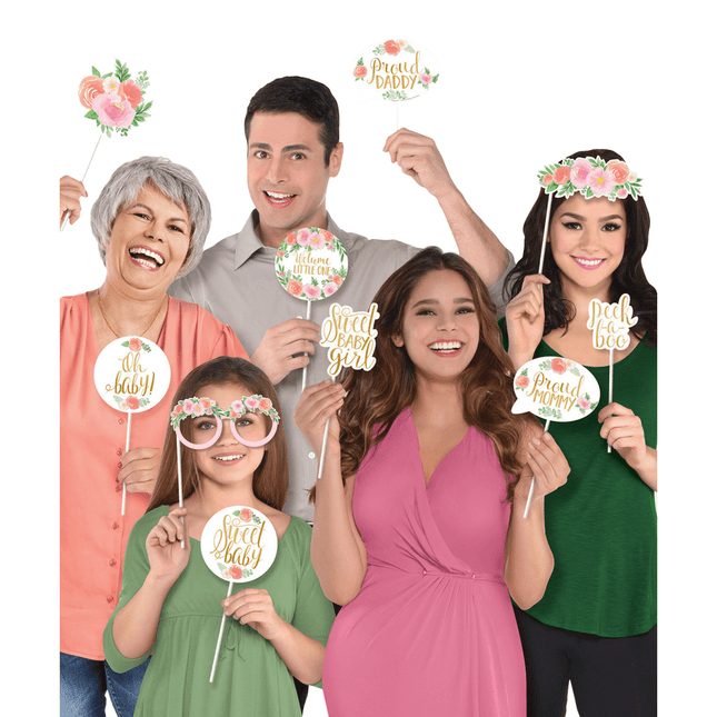 Photobooth Baby Meisje Bloemen 13 delig van Riethmueller koop je bij Partywinkel