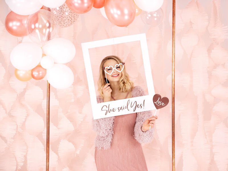 Photobooth Bruiloft Rose Goud 12st van Partydeco koop je bij Partywinkel