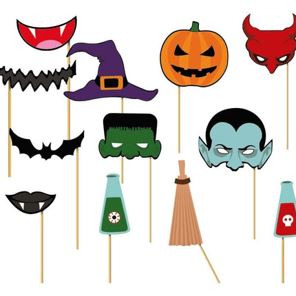 Photobooth Halloween Set 12 delig van Fiestas Guirca koop je bij Partywinkel