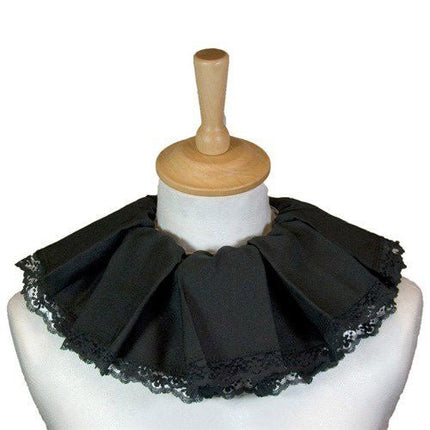 Pietenkraag Geplooid Met Kant Zwart van Haza Witbaard koop je bij Partywinkel