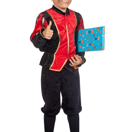Pietenpak Kind Rood/Zwart Luxe van Wilbers & Wilbers koop je bij Partywinkel