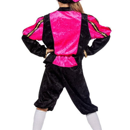 Pietenpak Kind Roze/Zwart Luxe van Wilbers & Wilbers koop je bij Partywinkel