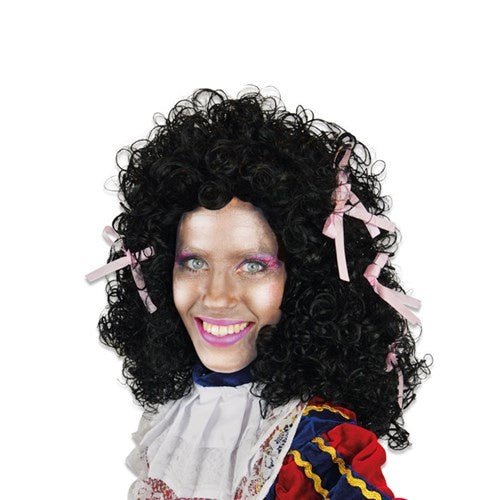 Pietenpruik Dames Wetlook Met Roze strikjes van Haza Witbaard koop je bij Partywinkel