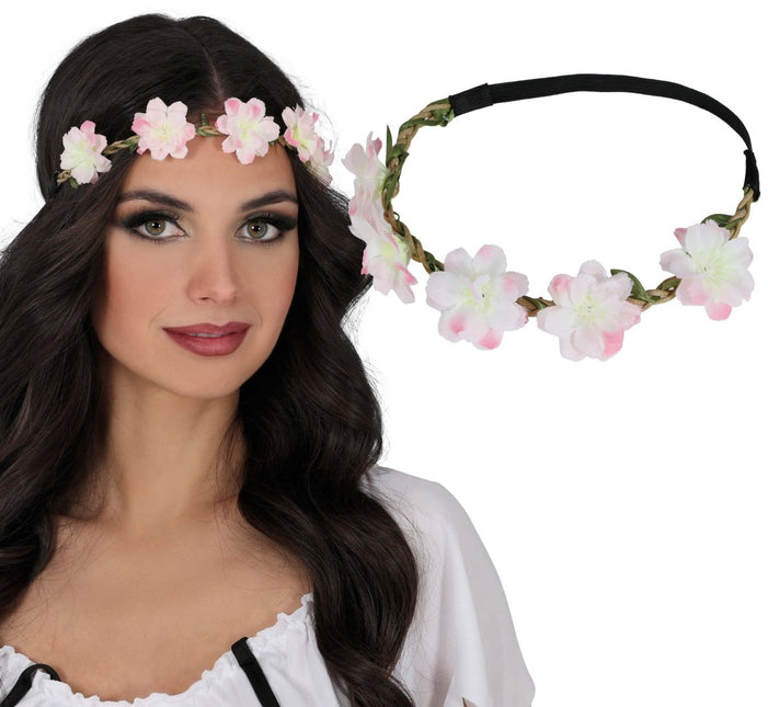 Pink flower crown van Fiestas Guirca koop je bij Partywinkel