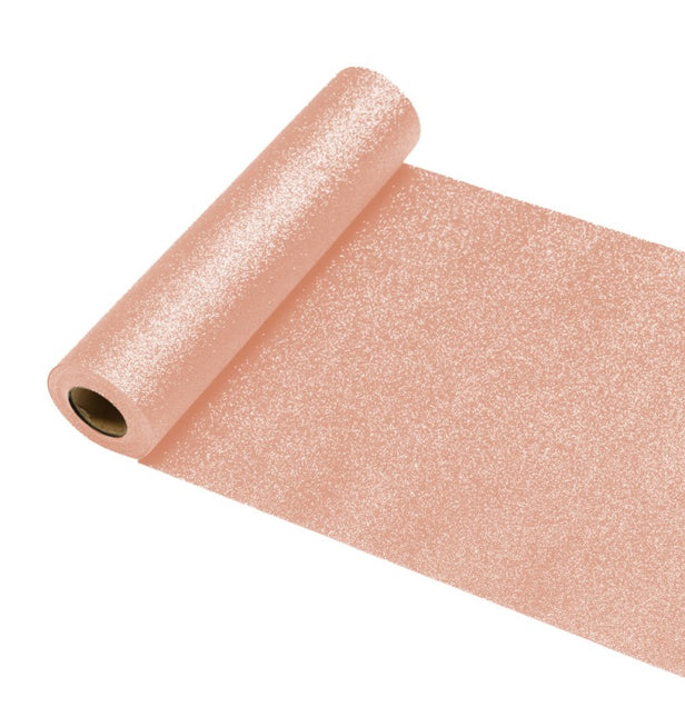 Traves de Mesa Oro Rosa Purpurina 30Cm 5m