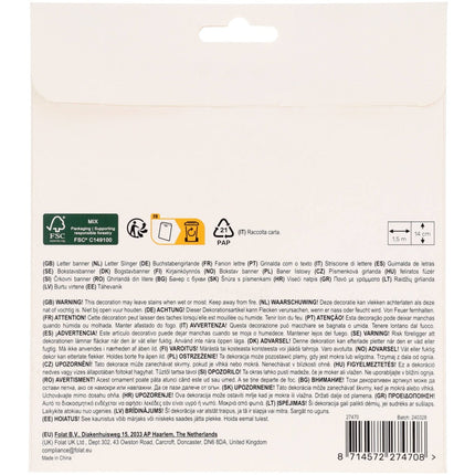 Piraat Letterslinger Happy Birthday 1,5m van Folat koop je bij Partywinkel