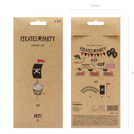 Piraten Cupcake Set 6st van Partydeco koop je bij Partywinkel