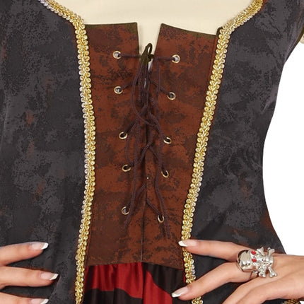Piratenpak Rood Bruin Dames - Partywinkel - 8434077786079