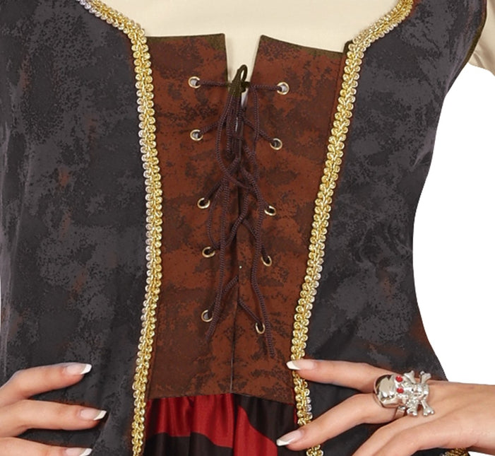 Piratenpak Rood Bruin Dames - Partywinkel - 8434077786079