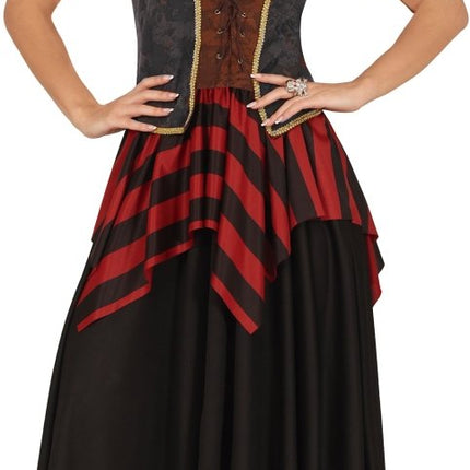 Piratenpak Rood Bruin Dames - Partywinkel - 8434077786079