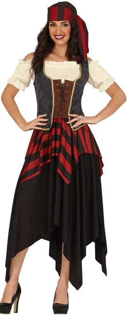 Piratenpak Rood Bruin Dames - Partywinkel - 8434077786079