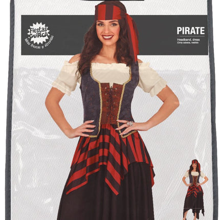 Piratenpak Rood Bruin Dames - Partywinkel - 8434077786079