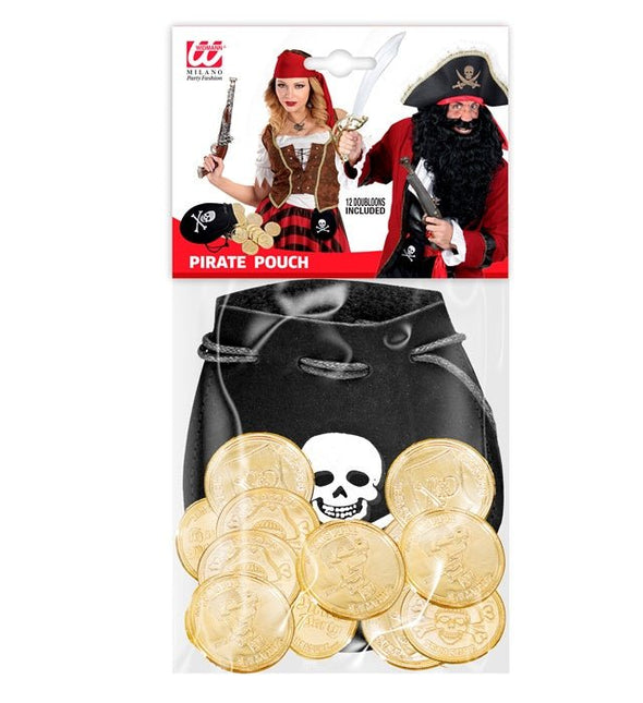 Piratentasje Met 12 Gouden Munten van Widmann koop je bij Partywinkel