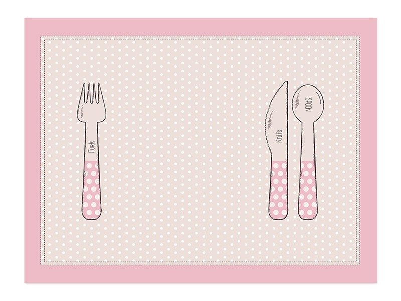Placemats Roze Zwart 40cm 6st van Partydeco koop je bij Partywinkel