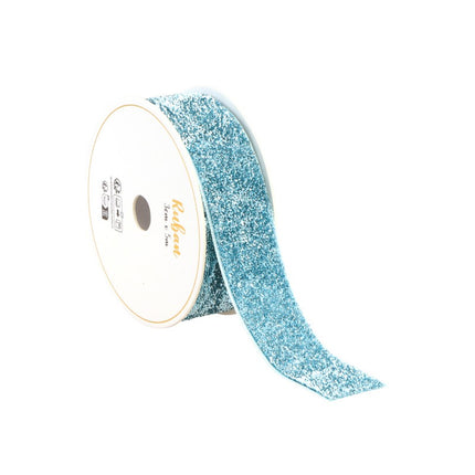 CINTA DE PURPURINA AZUL POLAR 25 MM X 3 M