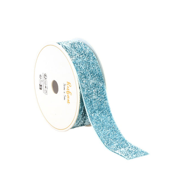 CINTA DE PURPURINA AZUL POLAR 25 MM X 3 M