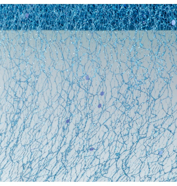 CINTA DE MESA CON PURPURINA AZUL POLAR 10CM X 5M