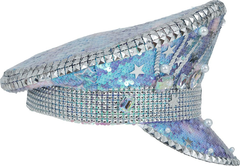Police blue hat with pearls, adult van Fiestas Guirca koop je bij Partywinkel