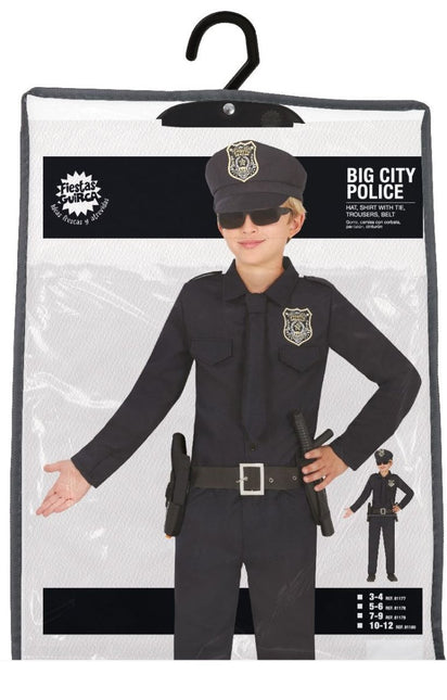 Politie Kostuum Zwart Jongen van Fiestas Guirca koop je bij Partywinkel